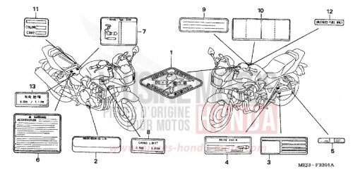 CAUTION LABEL (CB1300S/SA) CB1300SA5 de 2005